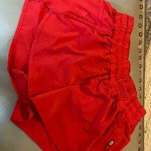 Lululemon red Tracker shorts size 6
